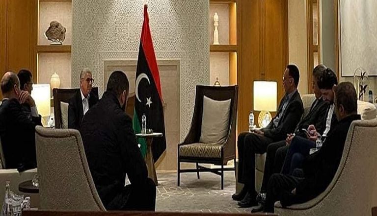 باشاغا مع وزراء مستقيلين من حكومة الدبيبية