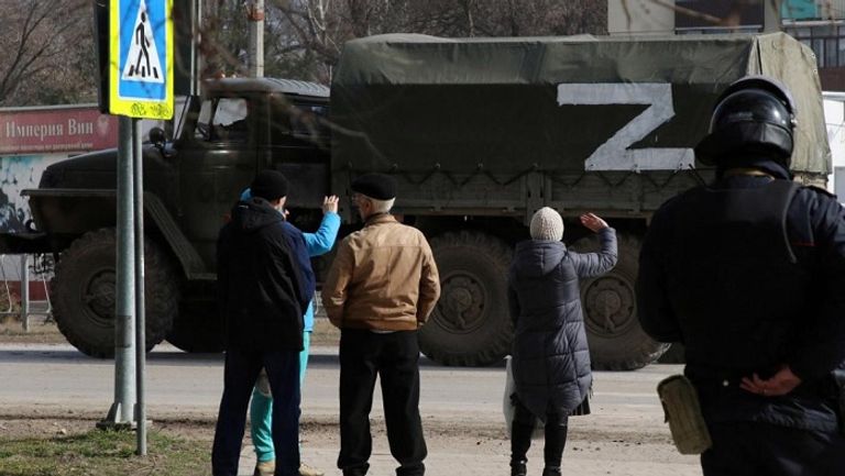 شاحنة روسية مدمرة خلال الحرب في أوكرانيا