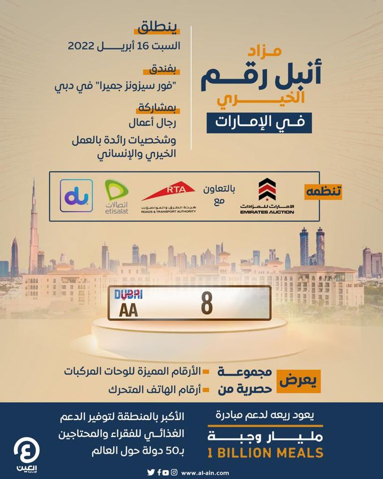 مزاد أنبل رقم الخيري في الإمارات