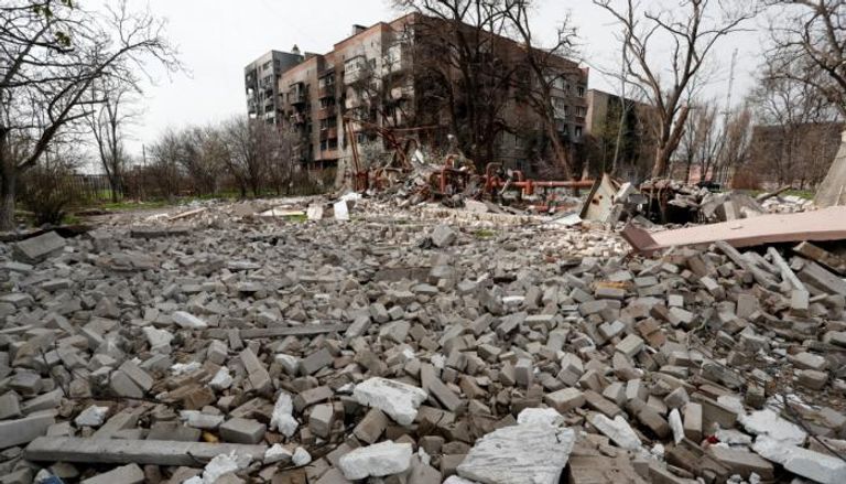 آثار الدمار في مدينة ماريوبول شرق أوكرانيا