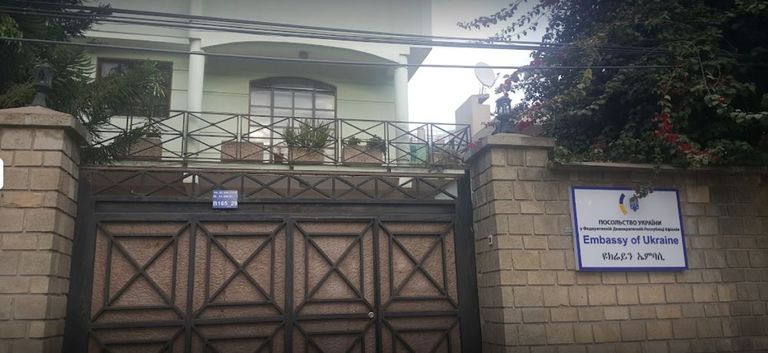 إثيوبيون أمام سفارة روسيا في أديس أبابا