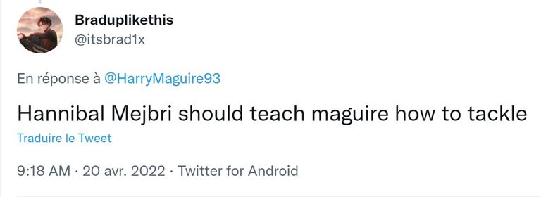 وآخر يسخر من مستوى ماجواير بعد مستوى حنبعل حنبعل المجبري