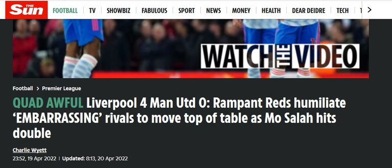 ذا صن تشيد بصلاح محمد صلاح مهاجم ليفربول