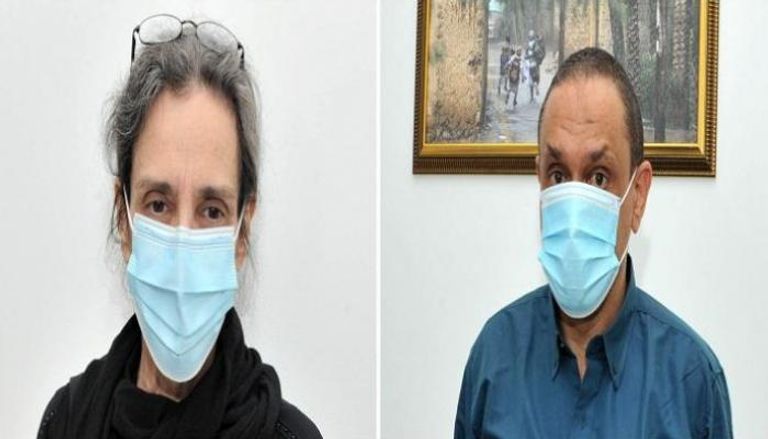 الأمريكيان ميكائيل جيدادا وساندرا لولي بعد خروجهما من سجون الحوثي ٢٠٢٠