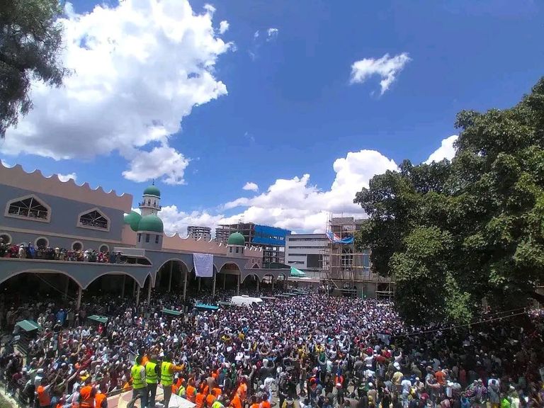 جانب من المظاهرة في مسجد أنور الكبير بأديس أبابا