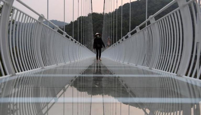 جسر زجاجي يرتفع 150 مترا فوق غابات فيتنام