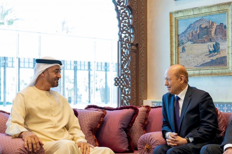 الشيخ محمد بن زايد آل نهيان يلتقي الدكتور رشاد العليمي