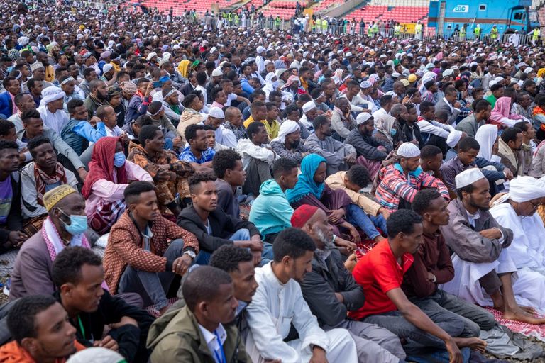 جانب من صلاة عيد الفطر بالعاصمة الإثيوبية 