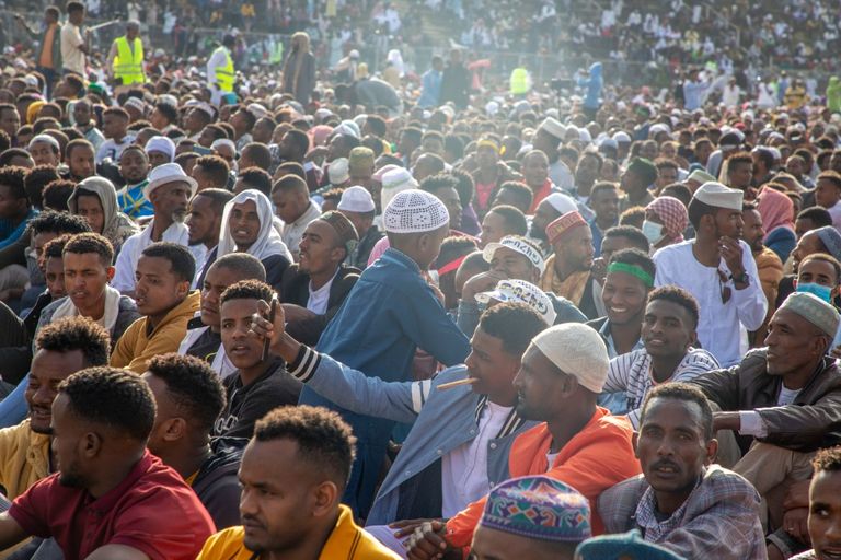 جانب من صلاة عيد الفطر بالعاصمة الإثيوبية 