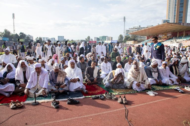 جانب من صلاة عيد الفطر بالعاصمة الإثيوبية 