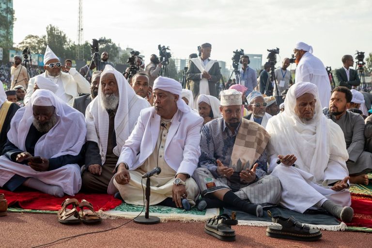 جانب من صلاة عيد الفطر بالعاصمة الإثيوبية 