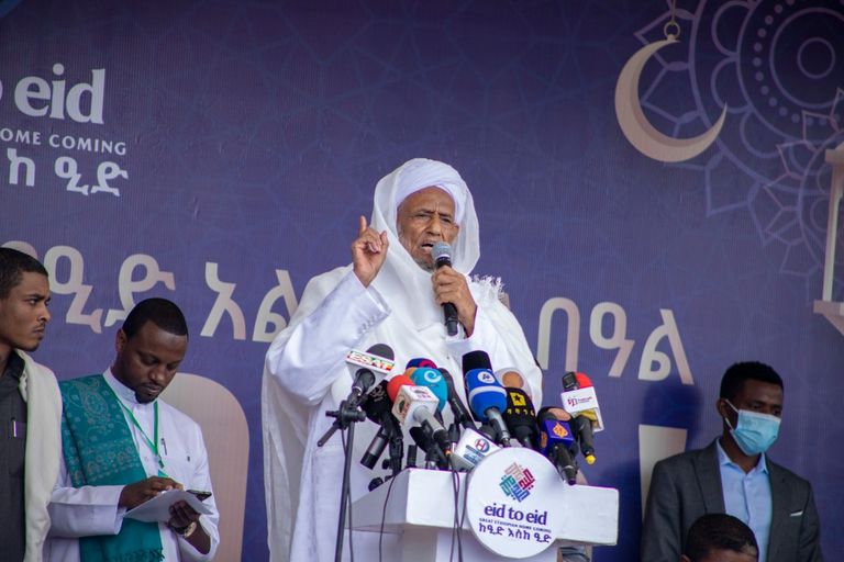 جانب من صلاة عيد الفطر بالعاصمة الإثيوبية 