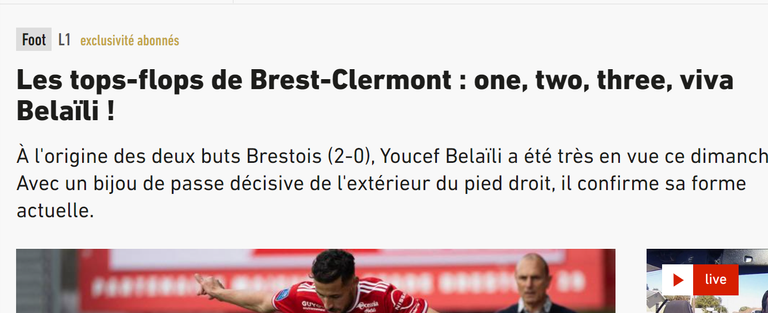 يوسف بلايلي لاعب بريست الفرنسي