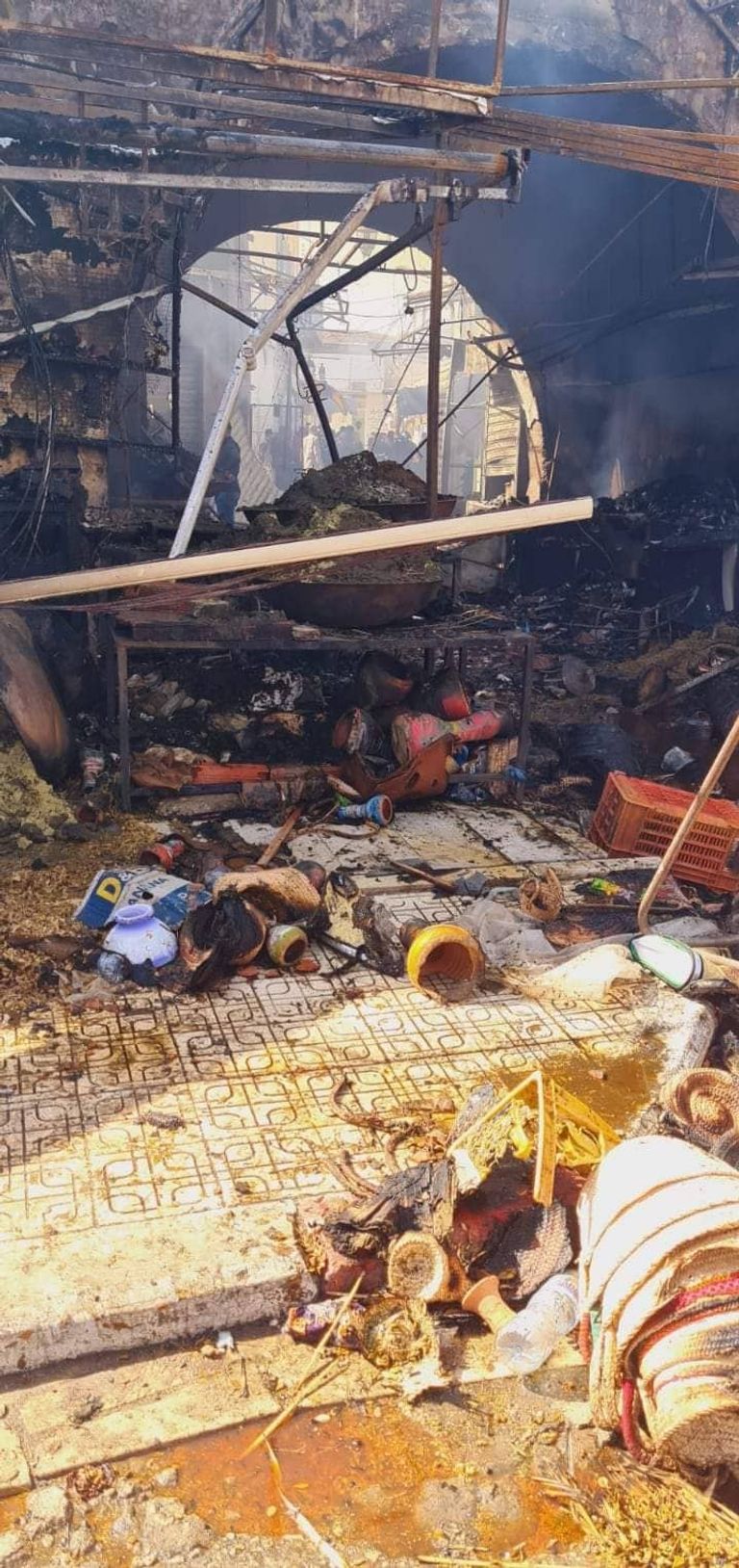 حريق مستودع الحافلات بشركة المواصلات