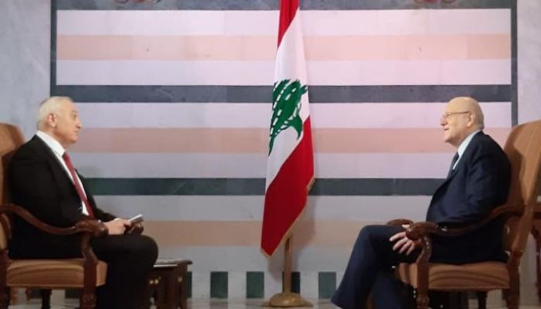ميقاتي خلال المقابلة على التلفزيون اللبناني