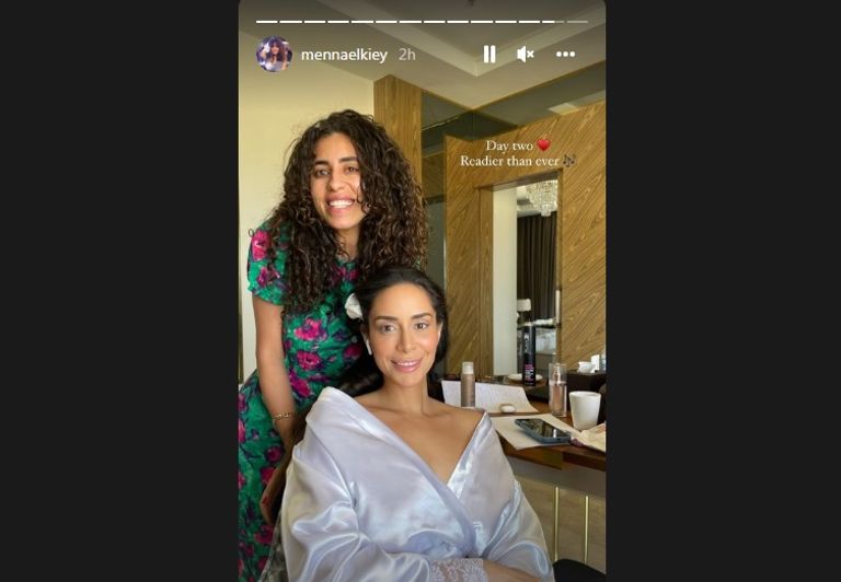 جانب من جلسة تصوير محمد فراج وبسنت شوقي بحفل