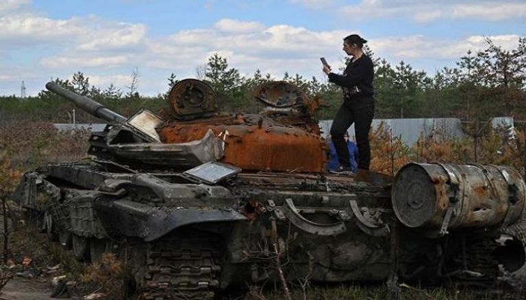 دبابة روسية مدمرة