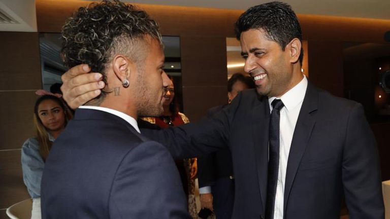 نيمار والخليفي نيمار دا سيلفا مهاجم باريس سان جيرمان