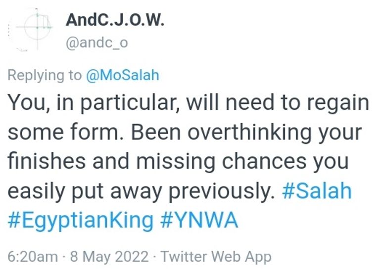 انتقادات لصلاح محمد صلاح ضد توتنهام