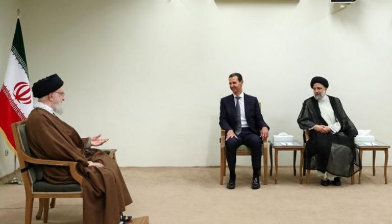 جانب من لقاء الأسد  والمرشد الإيراني على خامنئي