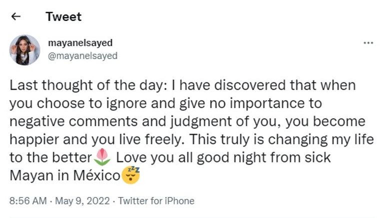 الفنانة مايان السيد خلال رحلتها في المكسيك