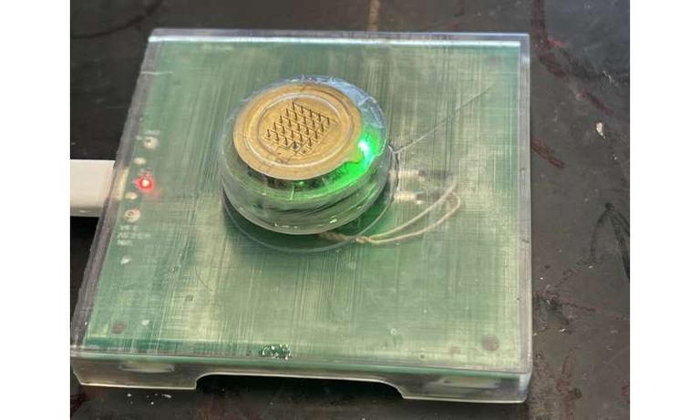 أحد المتطوعين أثناء استخدام الرقعة التشخيصية