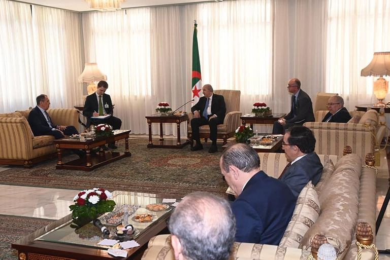 استقبال الرئيس الجزائري لوزير الخارجية الروسي الرئيس الجزائري يستقبل وزير الخارجية الروسي