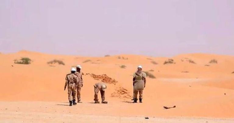 عمليات نزع ألغام زرعتها مليشيات الحوثي احتجاج لشبان يمنيين أمام بوابة برلين في ألمانيا تزامنا مع الحملة الحقوقية