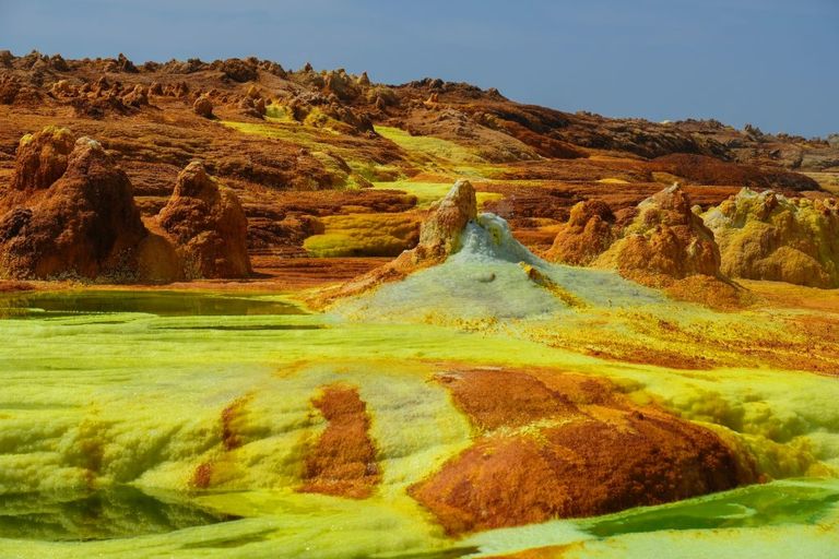 مناطق Danakil Depression مستنقعات Fly Geyser