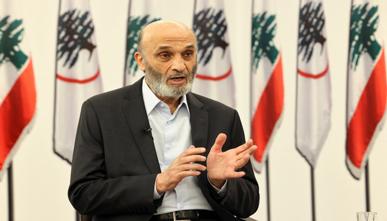 سمير جعجع رئيس حزب القوات اللبنانية - الفرنسية