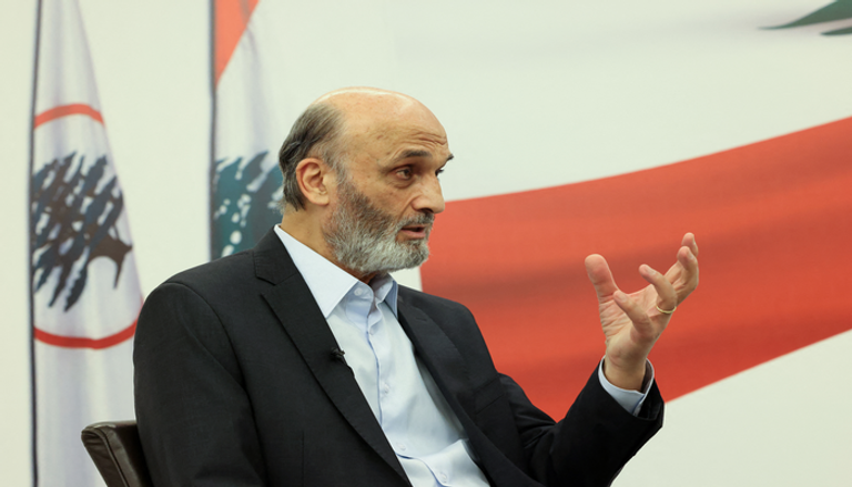 سمير جعجع رئيس حزب القوات اللبنانية - الفرنسية