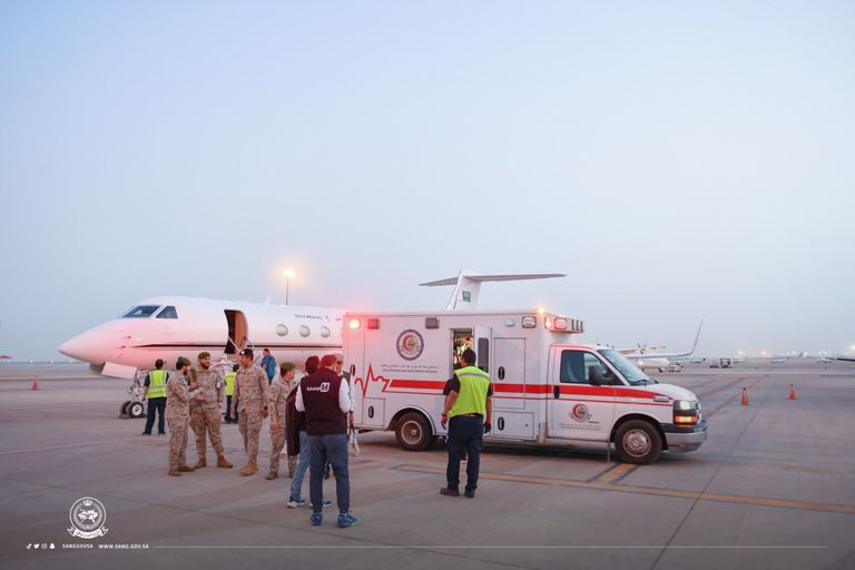 لحظة وصول التوأم السيامي إلى الرياض