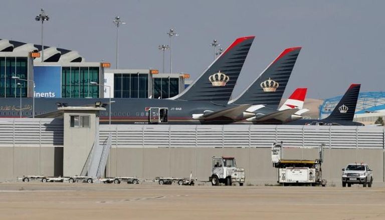 طائرات تابعة للخطوط الجوية الأردنية في مطار الملكة علياء الدولي