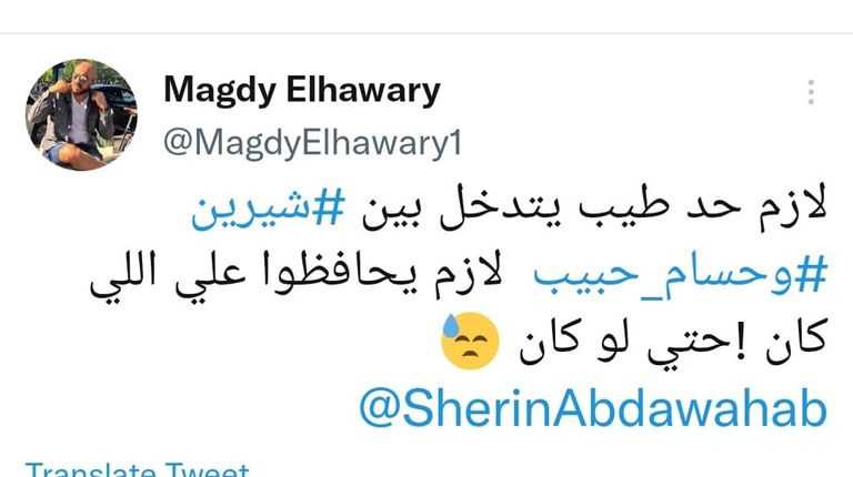 شيرين عبد الوهاب وحسام حبيب