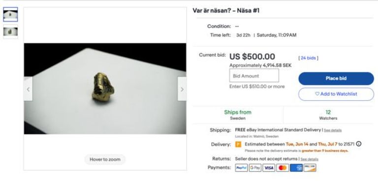 أنف إبراهيموفيتش معروض للبيع في موقع "إيباي" تمثال زلاتان إبراهيموفيتش