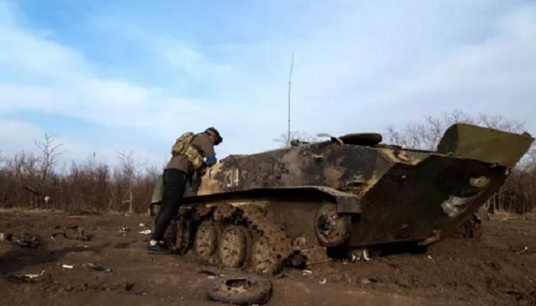 آثار المعركة بين القوات الروسية والأوكرانية في ميكولايف