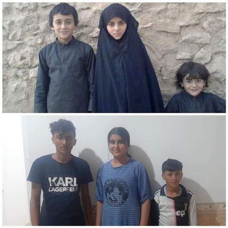 الكاظمي خلال استقباله الطفل الأيزيدي حاجم خيري