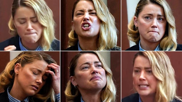 الممثلة الأمريكية آمبر هيرد في المحكمة