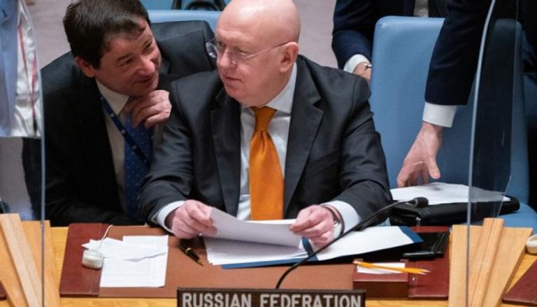 مندوب روسيا لدى مجلس الأمن في جلسة سابقة- ا ف ب