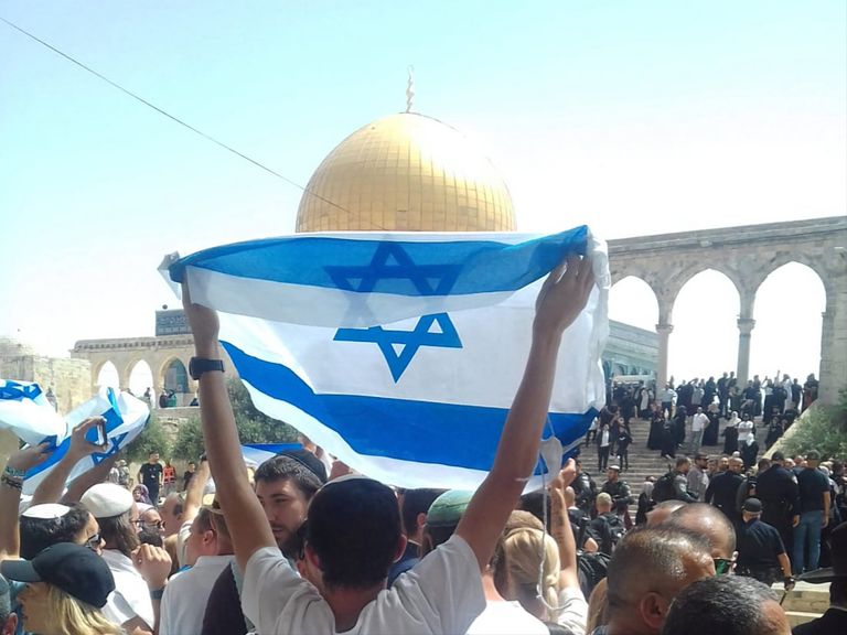 جانب من مسيرة الأعلام بالقدس 