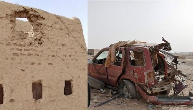 الهجوم الحوثي دمر سيارة ومنزلا سكنيا في مأرب