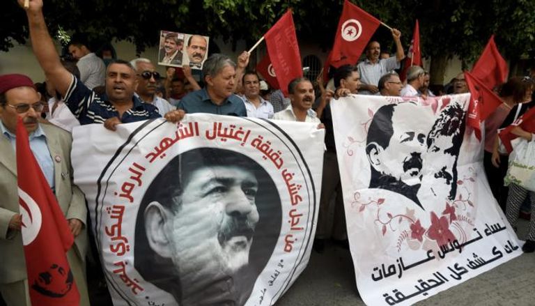 مظاهرات سابقة في تونس للمطالبة بالكشف عن قتلة بلعيد والبراهمي