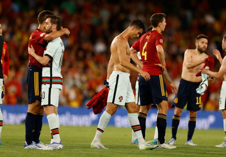 كريستيانو رونالدو في مباراة إسبانيا والبرتغال