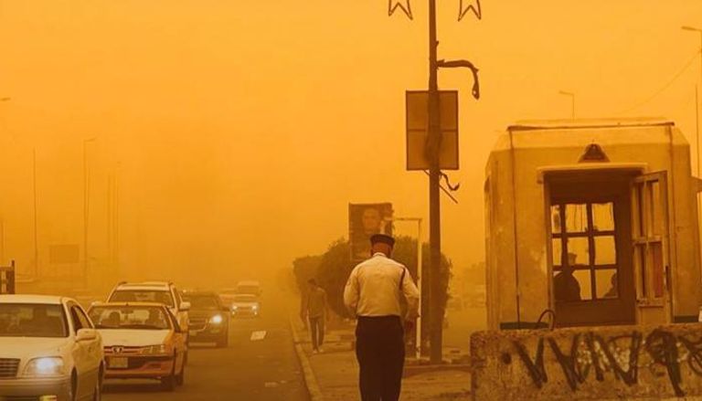 العاصمة بغداد خلال عاصفة ترابية في مايو الماضي