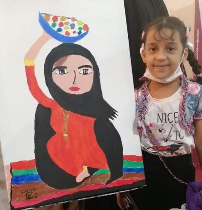 الطفلة الموهوية جنات أحمد خلال عمل فني