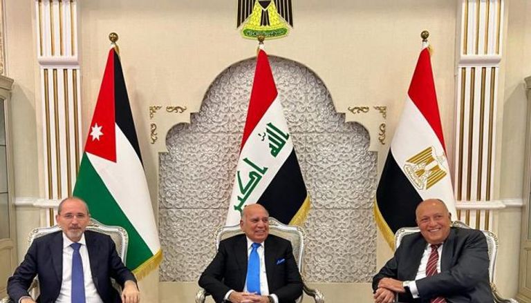 وزراء خارجية مصر والعراق والأردن