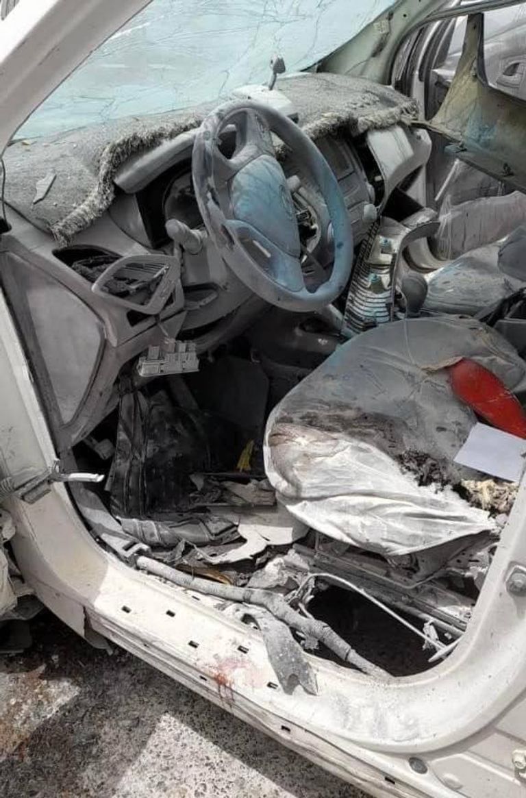 سيارة معارض إيراني بعد تفجيرها في كردستان العراق