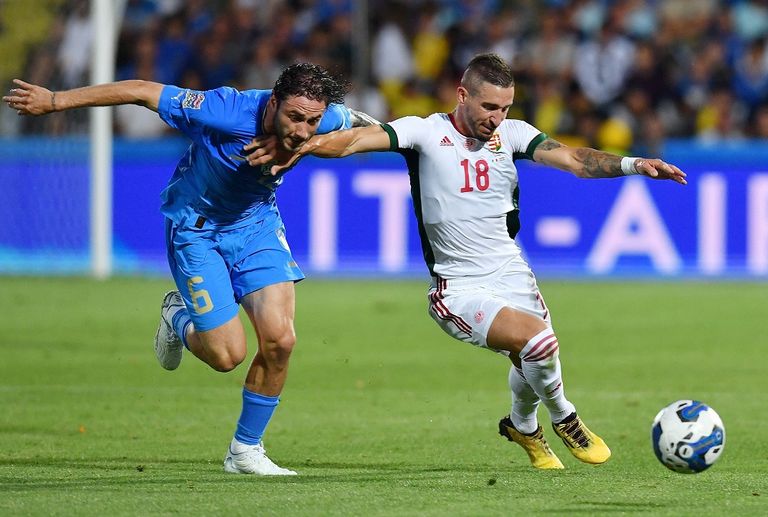 من مباراة إيطاليا والمجر في دوري الأمم الأوروبية