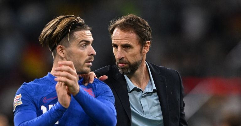 ساوثجيت وجريليش ضد منتخب ألمانيا جريليش وهاري كين ضد منتخب ألمانيا