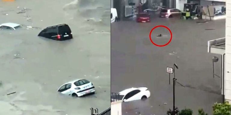 المياه تغمر أحد شوارع أنقرة